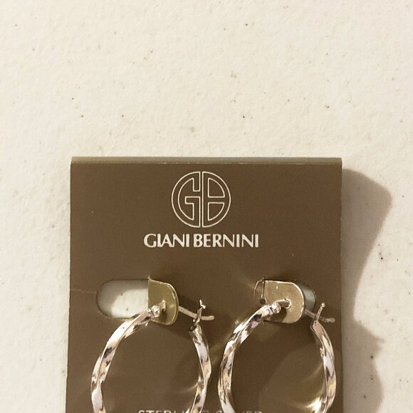 Giani Bernini Sterling Silver Hoops - Picture 2 of 4
